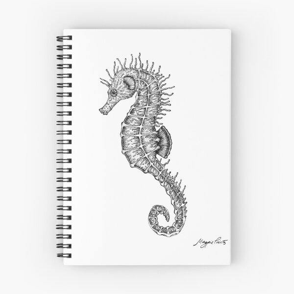Item preview, Seahorse Illustration - Long Snouted Seahorse inked designed and sold by Magpie Prints.
