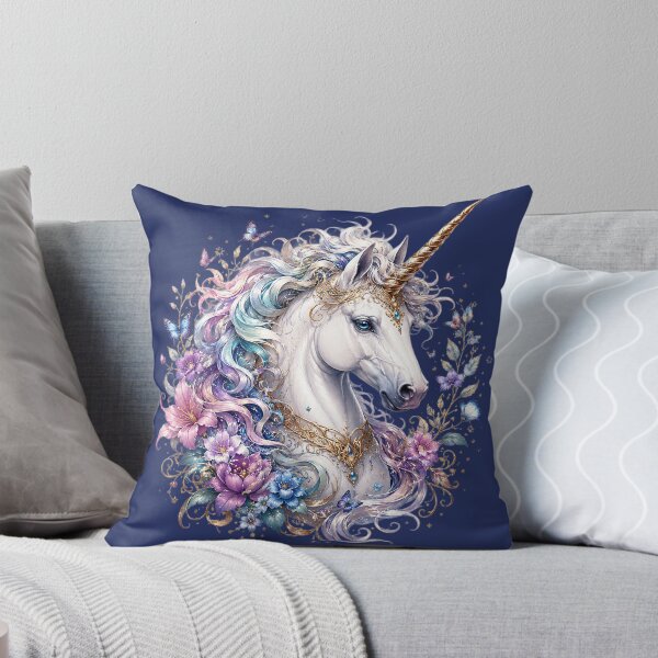 Item preview, Majestic Unicorn - Enchanted Floral Fantasy Art designed and sold by Roberto Triolo.