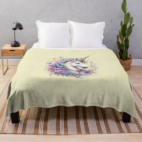 Item preview, Majestic Unicorn - Enchanted Floral Fantasy Art designed and sold by Roberto Triolo.