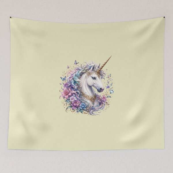 Item preview, Majestic Unicorn - Enchanted Floral Fantasy Art designed and sold by Roberto Triolo.