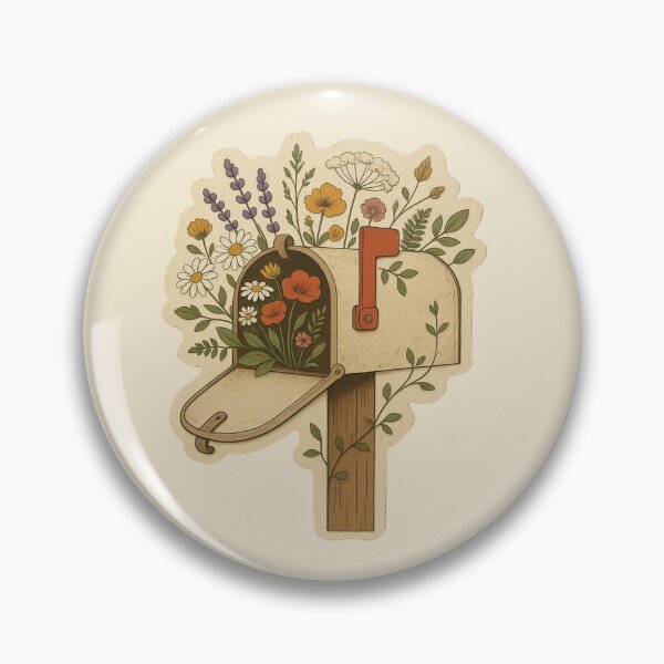 Item preview, Vintage Mailbox Filled With Wildflowers Illustration designed and sold by ITCHAWAWAA.