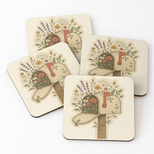 Item preview, Vintage Mailbox Filled With Wildflowers Illustration designed and sold by ITCHAWAWAA.
