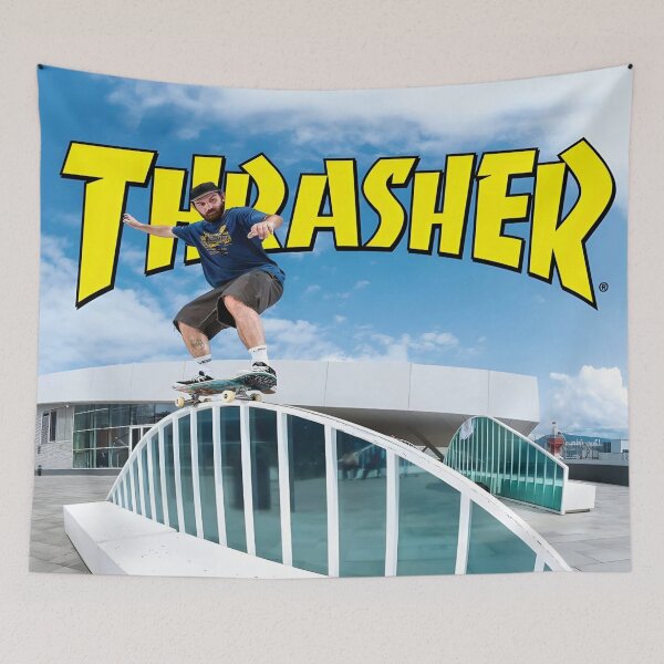 Item preview, Thrasher Skateboard Skate Design Art Print Poster Wall Tee Vest  designed and sold by Cool Robot Bro..