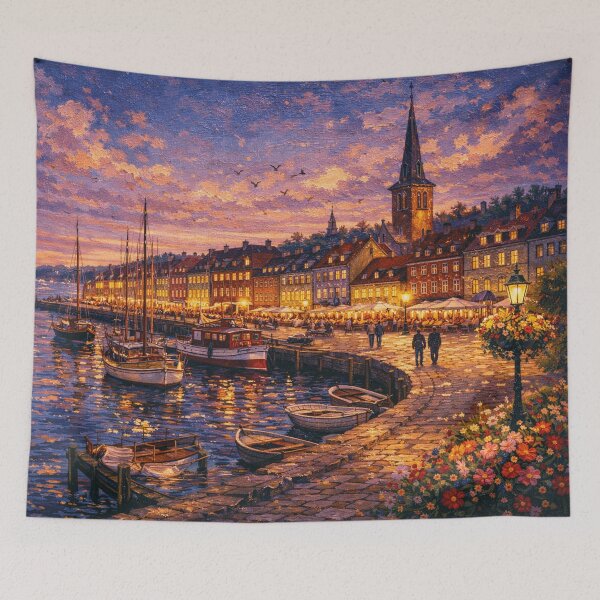 Item preview, Helsingor by night painting, Denmark – A Beautiful place in Europe. designed and sold by GalleryKauffeld.