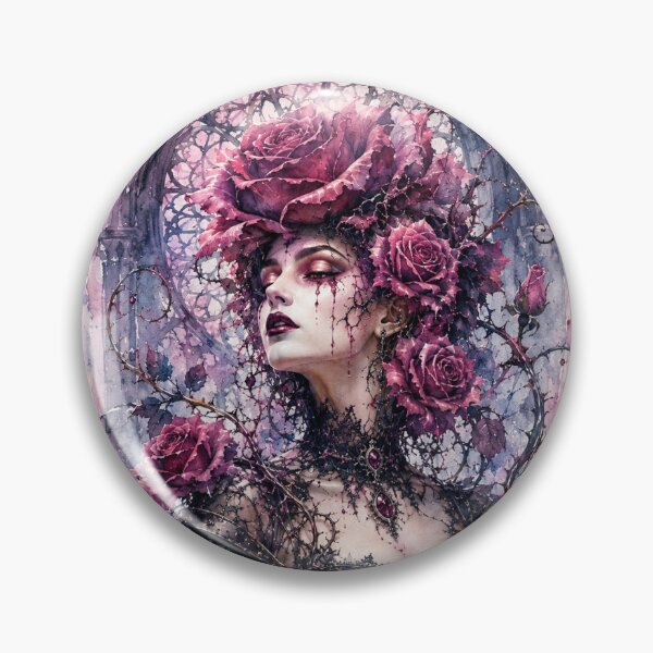 Item preview, Gothic rose personified in watercolor designed and sold by Axokris.