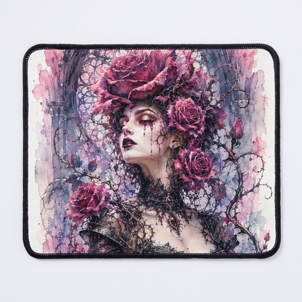 Item preview, Gothic rose personified in watercolor designed and sold by Axokris.