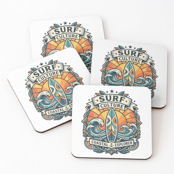 Item preview, Retro Surf Culture Coastal Explorer – Vintage Surfboard Ocean Waves Badge designed and sold by cannsuh.