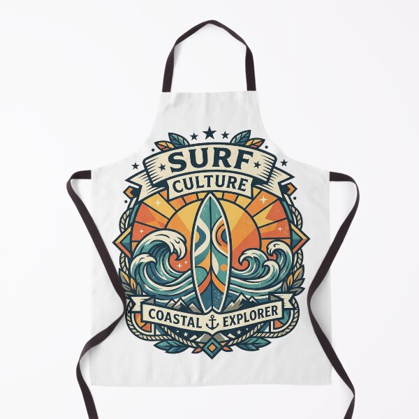 Item preview, Retro Surf Culture Coastal Explorer – Vintage Surfboard Ocean Waves Badge designed and sold by cannsuh.