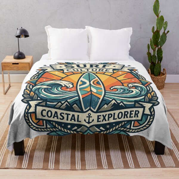 Item preview, Retro Surf Culture Coastal Explorer – Vintage Surfboard Ocean Waves Badge designed and sold by cannsuh.