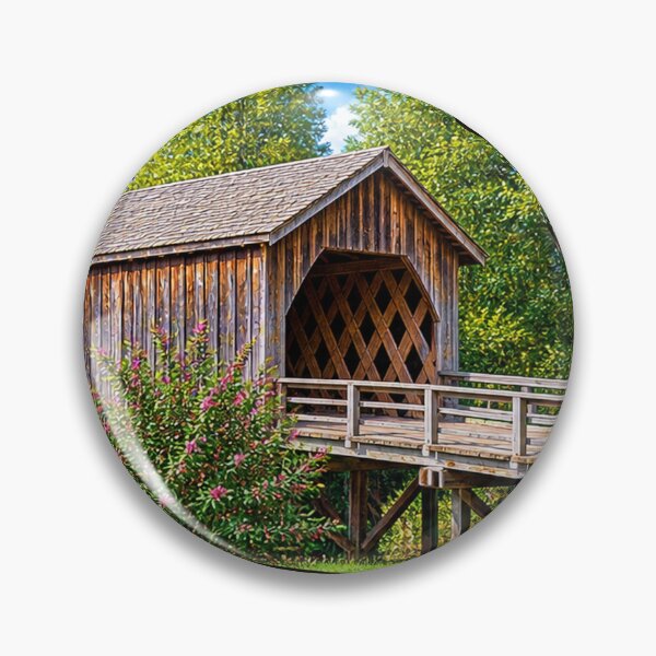 Item preview, Auchumpkee Creek Covered Bridge sticker designed and sold by gotucoveredart.