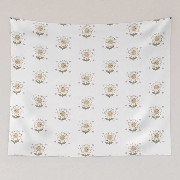 Item preview, Cute Smiling Daisy Flower Pastel Hearts Aesthetic designed and sold by Rehnair.