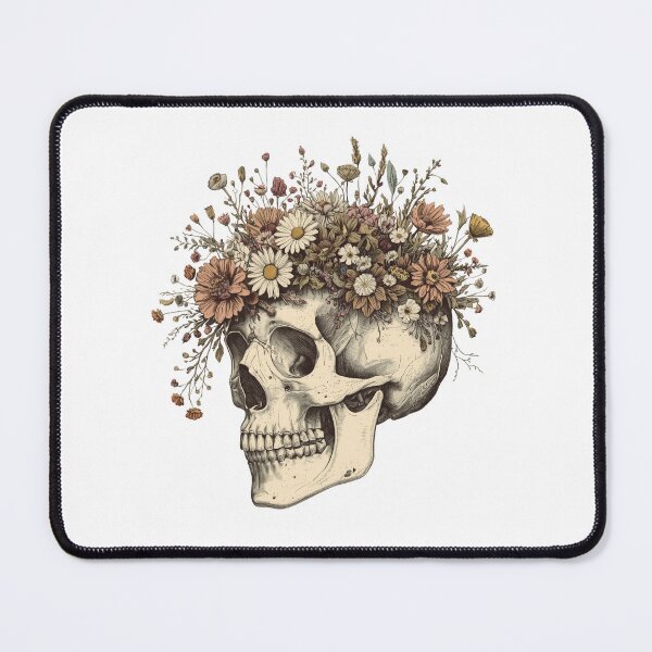 Item preview, Wildflower Skull Illustration | Vintage Botanical Gothic Art designed and sold by muhammadkhafidh.