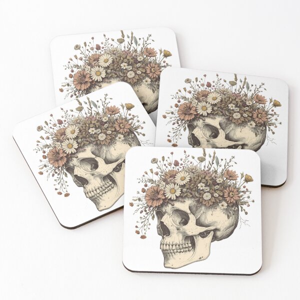 Item preview, Wildflower Skull Illustration | Vintage Botanical Gothic Art designed and sold by muhammadkhafidh.