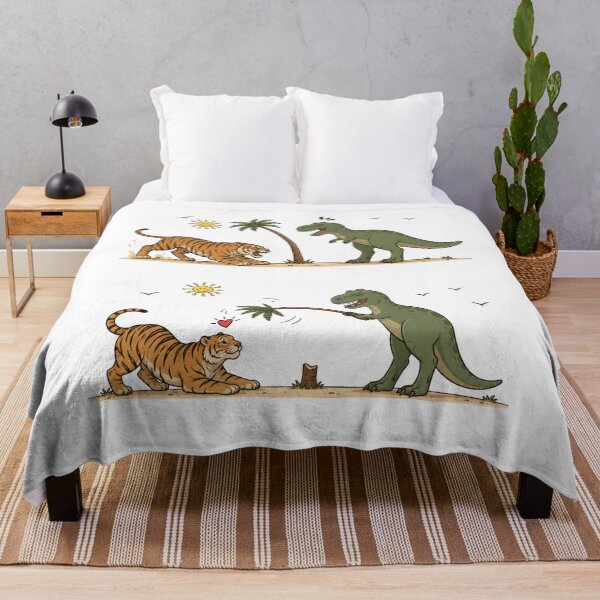 Item preview, Funny Dinosaur Loves Tiger – Unexpected Prehistoric Romance designed and sold by waikibi ⭐⭐⭐⭐⭐.