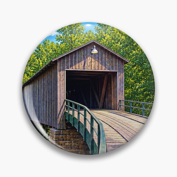 Item preview, Euharlee Creek Covered Bridge sticker designed and sold by gotucoveredart.