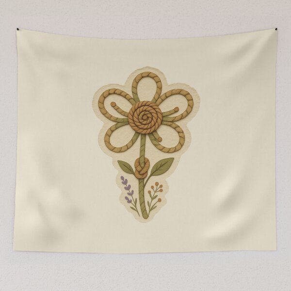 Item preview, Rope Crafted Flower With Botanical Accents designed and sold by ITCHAWAWAA.