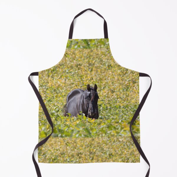 Item preview, Black Arabian in field of yellow designed and sold by Gardenographer.