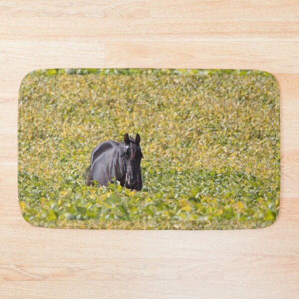 Item preview, Black Arabian in field of yellow designed and sold by Gardenographer.