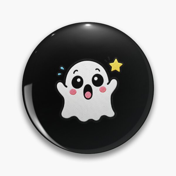 Item preview, Tiny Scared Ghost Kawaii Embroidery Patch designed and sold by ColorSplash123.