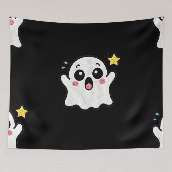 Item preview, Tiny Scared Ghost Kawaii Embroidery Patch designed and sold by ColorSplash123.