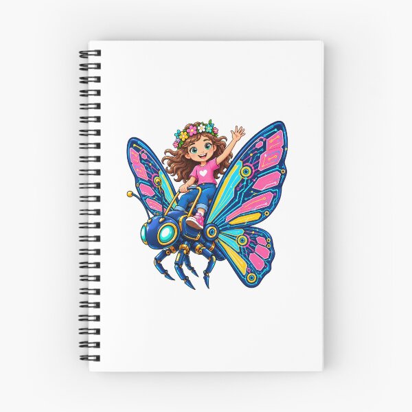 Item preview, Cute Girl Riding a Futuristic Robotic Butterfly designed and sold by Nubian Style.