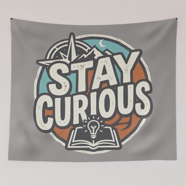 Item preview, Stay Curious Vintage Adventure Compass Lightbulb Book designed and sold by Amir Faysal.