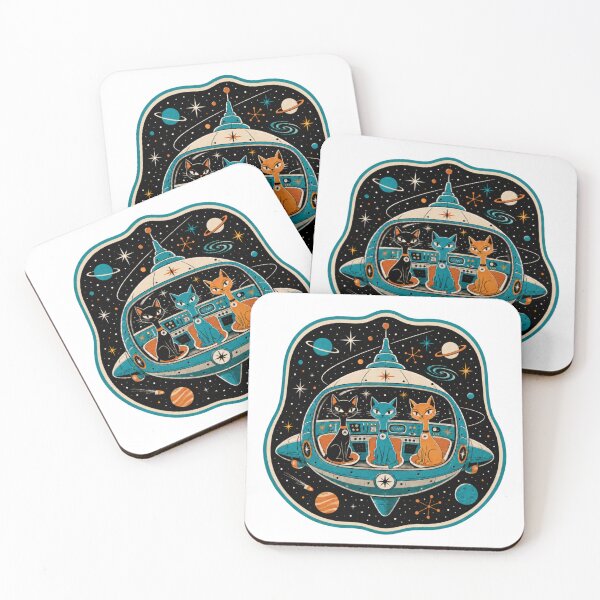 Item preview, MCM Atomic Cats in Space designed and sold by cbfineart.