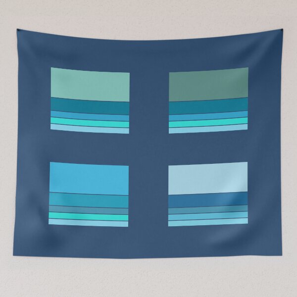 Item preview, Coastal Colors Stripes in Rectangles x 4 Rectangles designed and sold by Beachy.