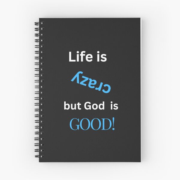 Item preview, Life Is Crazy but God Is Good – Bold Blue Faith Typography Design designed and sold by TetelestaiWeave.