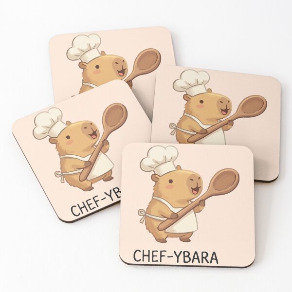 Item preview, Chef-ybara Cute Chef Capybara Wooden Spoon Baking designed and sold by Amir Faysal.