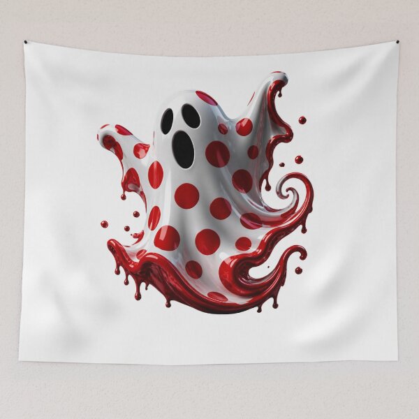 Item preview, Melting Polka Dot Ghost Spooky Halloween Ghoul designed and sold by YourColorsWall.