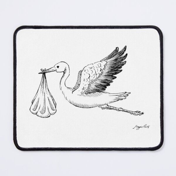 Item preview, Delivery Stork Ink Illustration designed and sold by Magpie Prints.