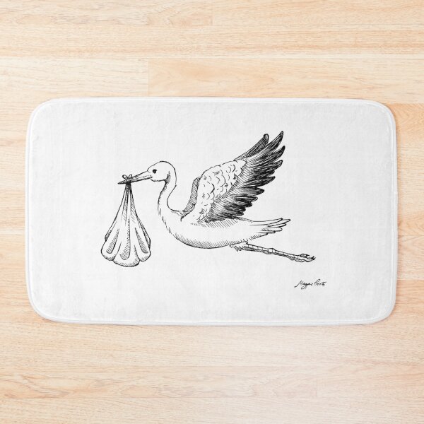 Item preview, Delivery Stork Ink Illustration designed and sold by Magpie Prints.