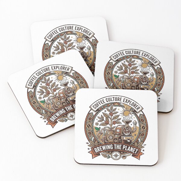 Item preview, Coffee Culture Explorer – Retro Botanical Coffee Roaster Brewing The Planet designed and sold by cannsuh.