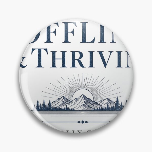 Item preview, Offline and Thriving Vintage Badge Typography designed and sold by Art&Fun.
