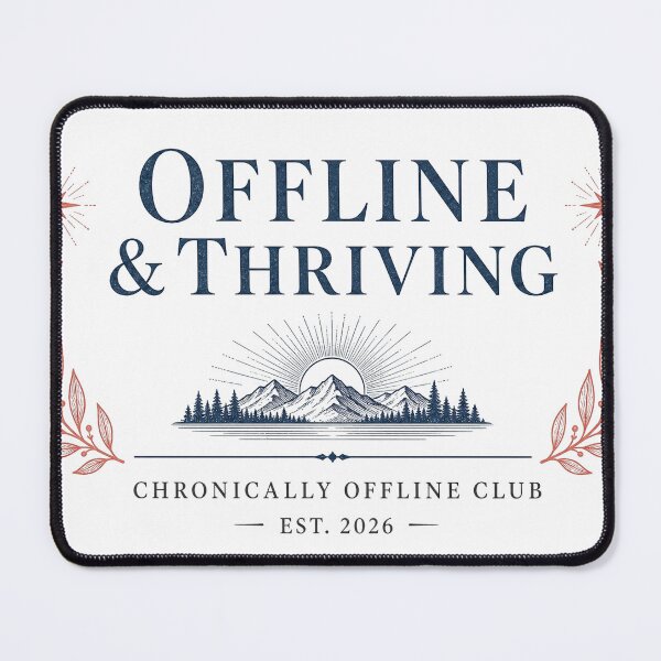 Item preview, Offline and Thriving Vintage Badge Typography designed and sold by Art&Fun.