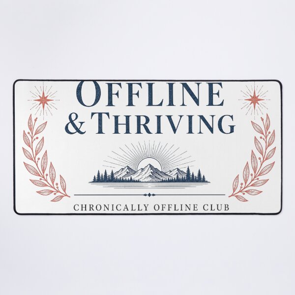 Item preview, Offline and Thriving Vintage Badge Typography designed and sold by Art&Fun.