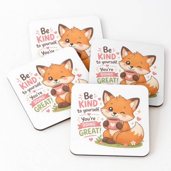 Item preview, Cute Kawaii Fox Be Kind to Yourself Sticker designed and sold by Vegasstickers.