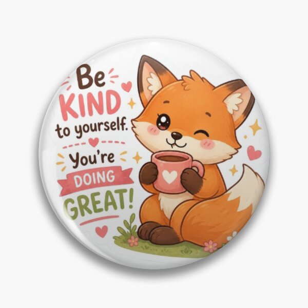 Item preview, Cute Kawaii Fox Be Kind to Yourself Sticker designed and sold by Vegasstickers.