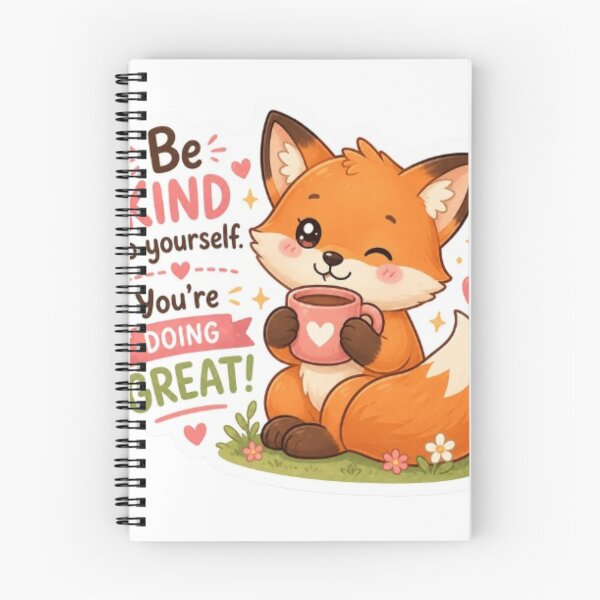 Item preview, Cute Kawaii Fox Be Kind to Yourself Sticker designed and sold by Vegasstickers.