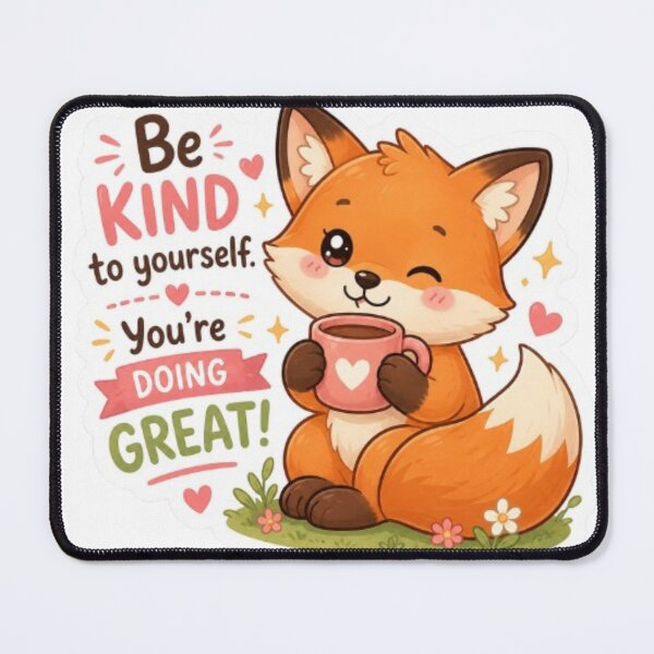Item preview, Cute Kawaii Fox Be Kind to Yourself Sticker designed and sold by Vegasstickers.