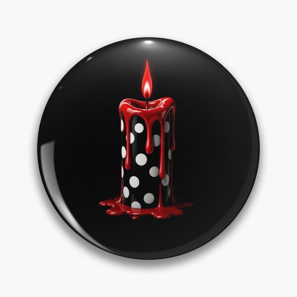Item preview, Melting Polka Dot Gothic Candle Spooky Flame designed and sold by YourColorsWall.