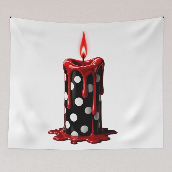 Item preview, Melting Polka Dot Gothic Candle Spooky Flame designed and sold by YourColorsWall.