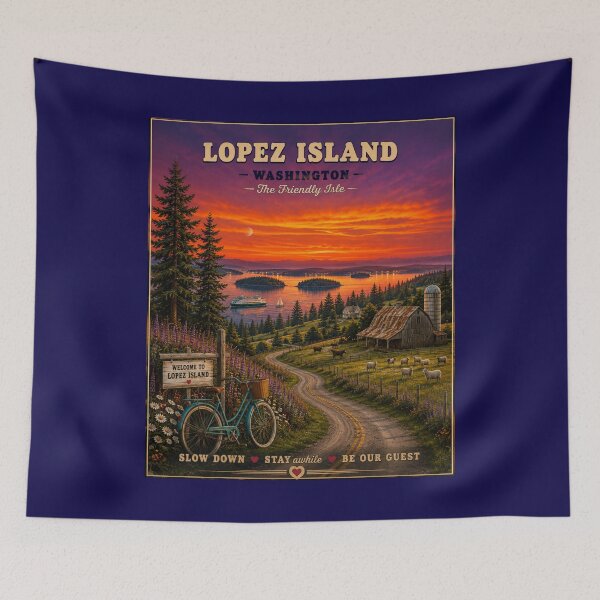 Item preview,  Lopez Island Washington Vintage Travel Poster Friendly Isle designed and sold by Swanny's Custom T-shirt and Gift Designs.