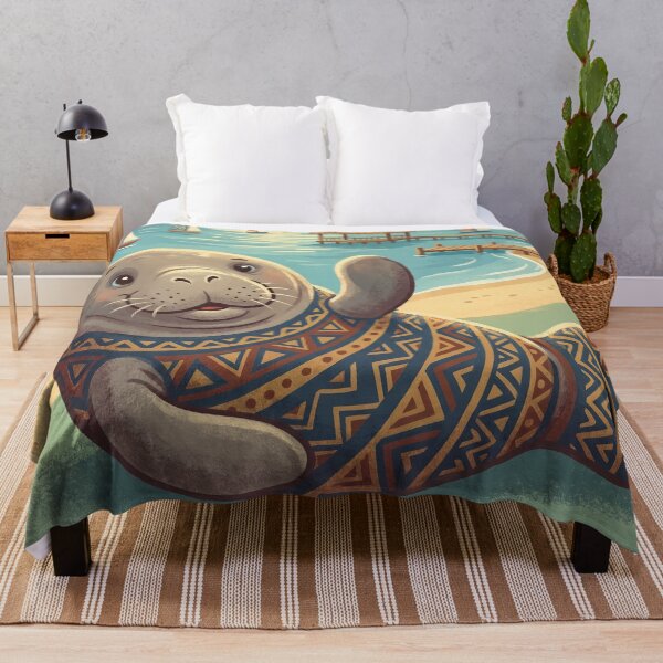 Item preview, Vintage Placencia Manatee Travel Art designed and sold by ZUMERI.