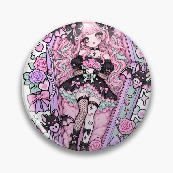 Item preview, Pastel Coffin Princess – Creepy Cute Gothic Girl Sticker Art designed and sold by DmaarGroup.
