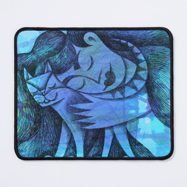 Item preview, Girl hugging her cat designed and sold by Myrarte.