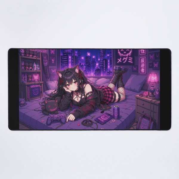 Item preview, Megumi – Neon Neko Gamer Girl designed and sold by Revyra Design .