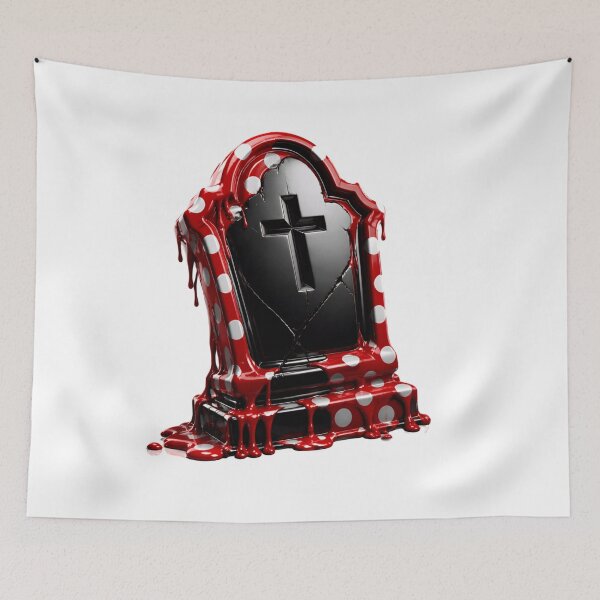 Item preview, Melting Polka Dot Gothic Tombstone Spooky Gravestone designed and sold by YourColorsWall.