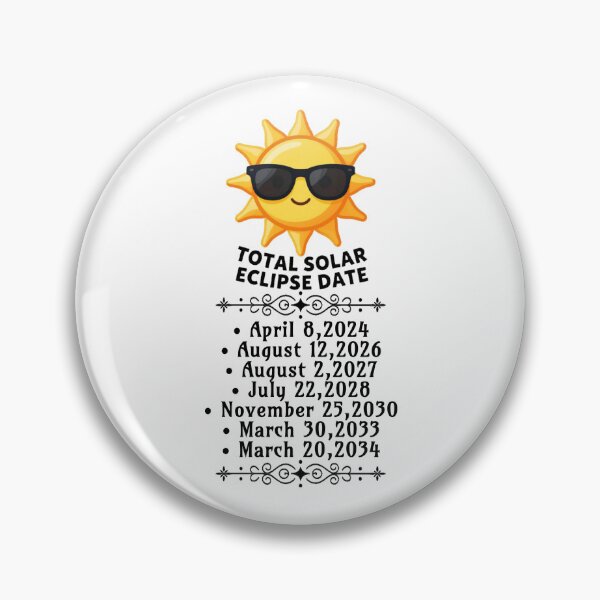 Item preview, Astronomic Eclipse Lover Smiling Sun with Sunglasses, Date from 2024 to 2034 Year! designed and sold by Giulivo Store Graphic.